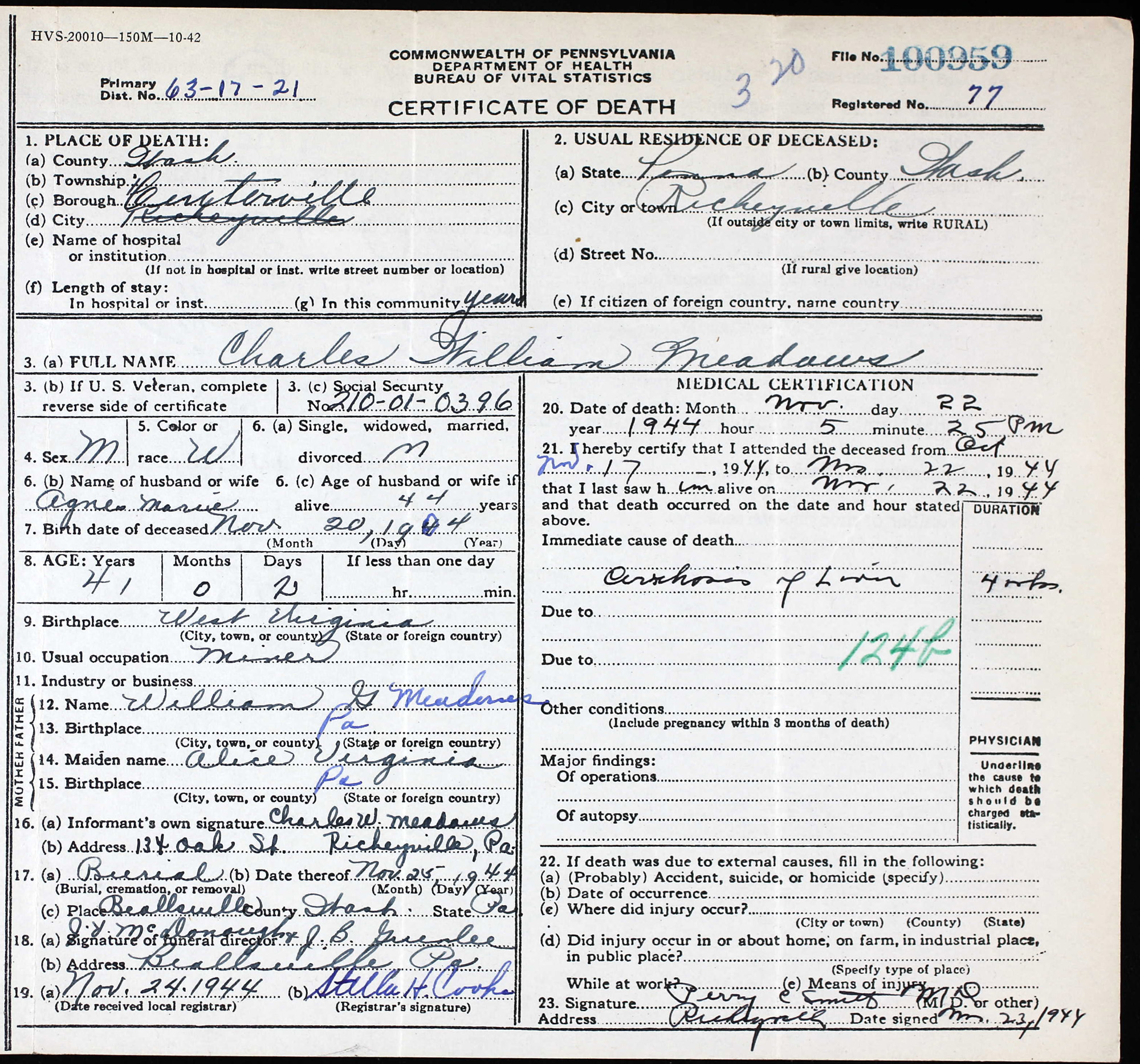 Charles Meadows Sr.
